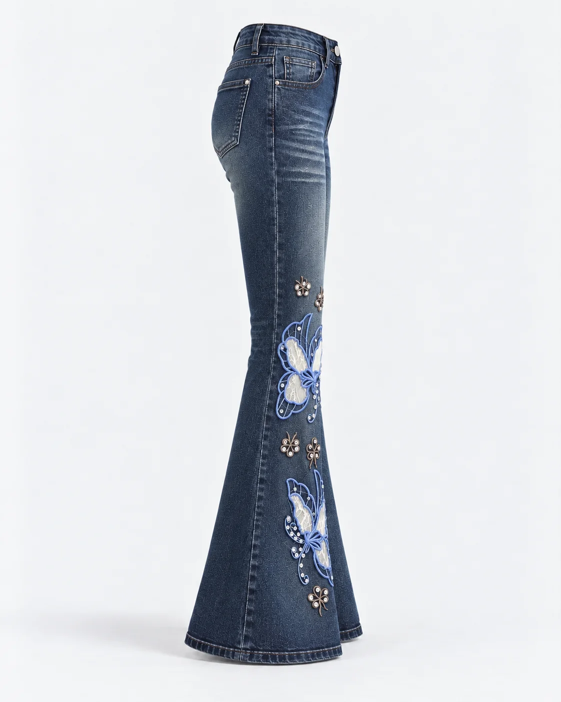 Azure Butterfly Flare Jeans product photo 3